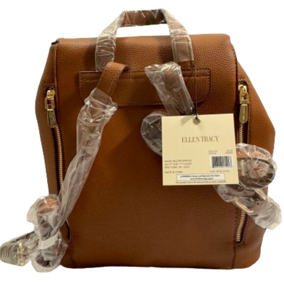 NWT Ellen Tracy Brown Backpack - Picture 3 of 3